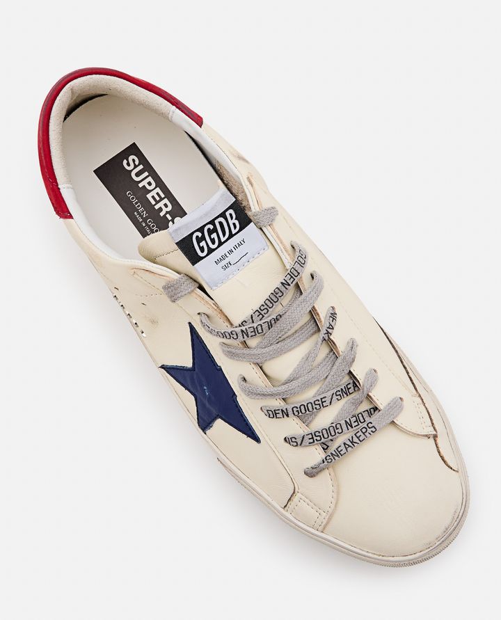 Golden Goose SNEAKERS SUPER STAR PANNA CON STELLA BLU DA UOMO - GOLDEN GOOSE Vendita Economica