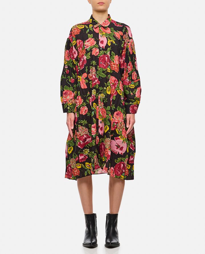 Junya Watanabe FLOWER PATTERN PRINTED SHIRT DRESS Super Saving Price