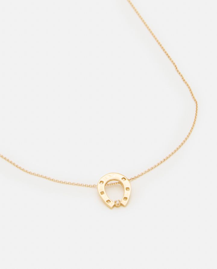 Aliita 9K COLLANA CON BRILLANTE FERRO DI CAVALLO IN ORO Rilascio limitato