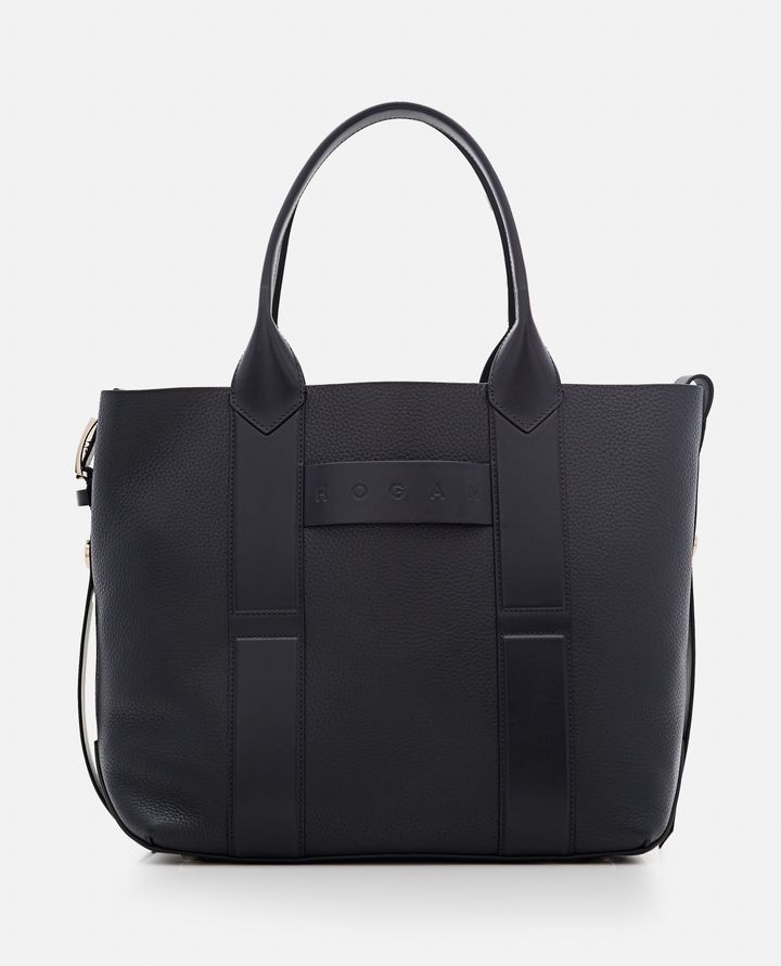 Hogan MEDIUM SCRIPT BORSA SHOPPING IN PELLE Promozione Limitata