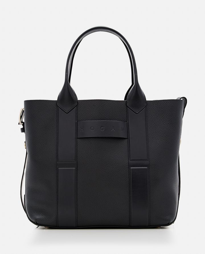 Hogan MEDIUM SCRIPT BORSA SHOPPING IN PELLE Promozione Limitata