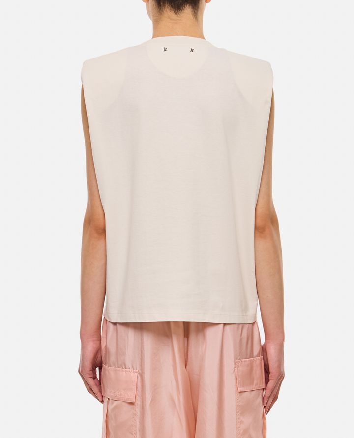 Golden Goose T-SHIRT CON CRISTALLI CON SPALLE IMBOTTITE Nuova