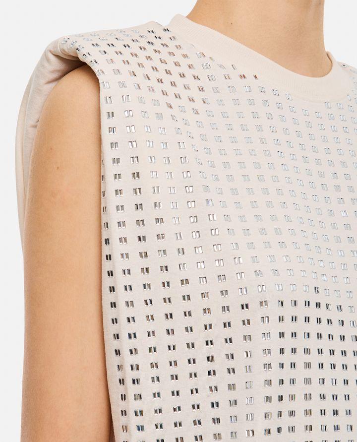 Golden Goose T-SHIRT CON CRISTALLI CON SPALLE IMBOTTITE Nuova