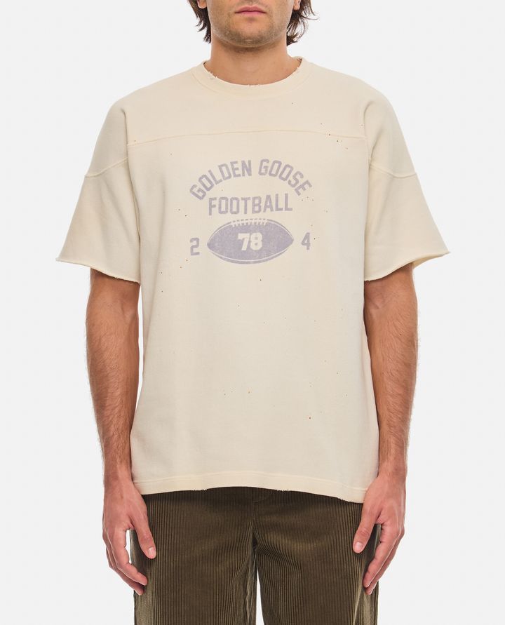 Golden Goose T-SHIRT IN COTONE STAMPA FOOTBALL Grandi sconti