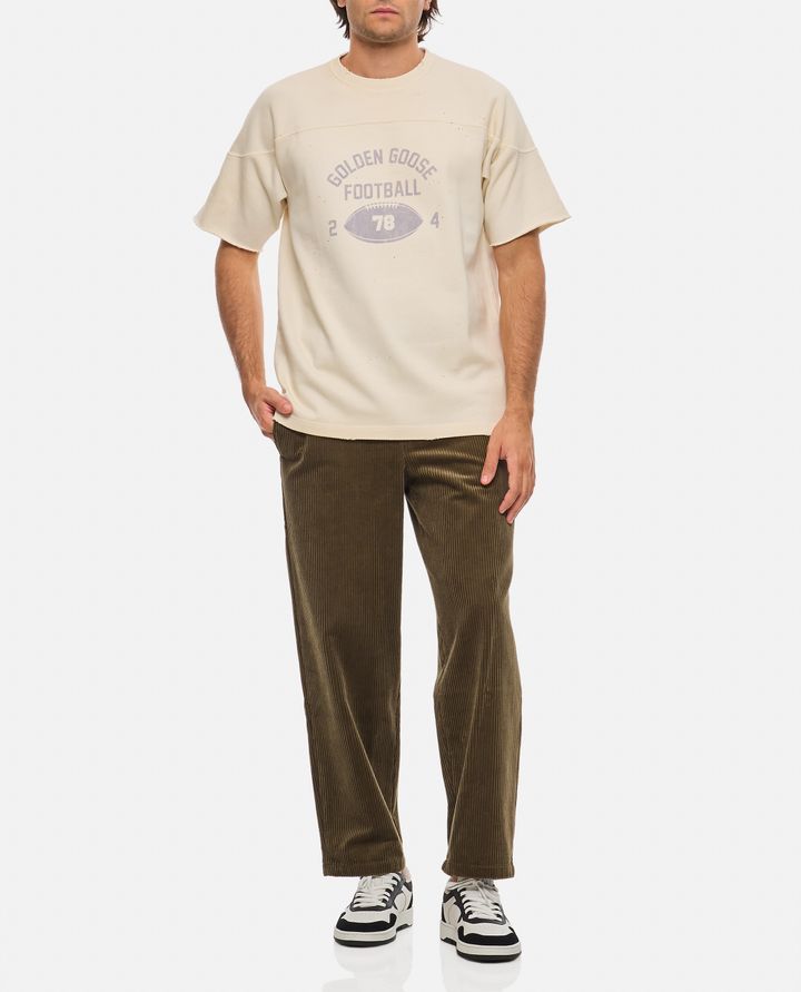 Golden Goose T-SHIRT IN COTONE STAMPA FOOTBALL Grandi sconti