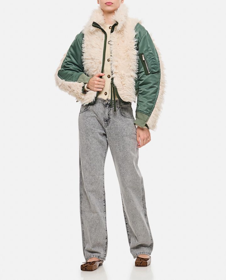 Sacai BOMBER CON INSERTI IN ECOPELLICCIA Only for today