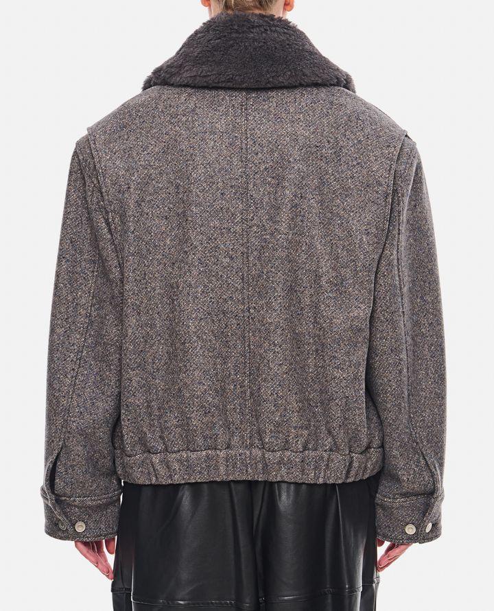Stella McCartney GIACCA CON ZIP E PROFILI IN LANA TEDDY In Vendita