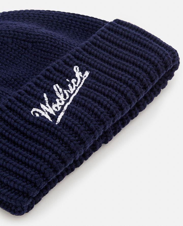 Woolrich MERINO WOOL LOGO BEANIE Vendite Flash