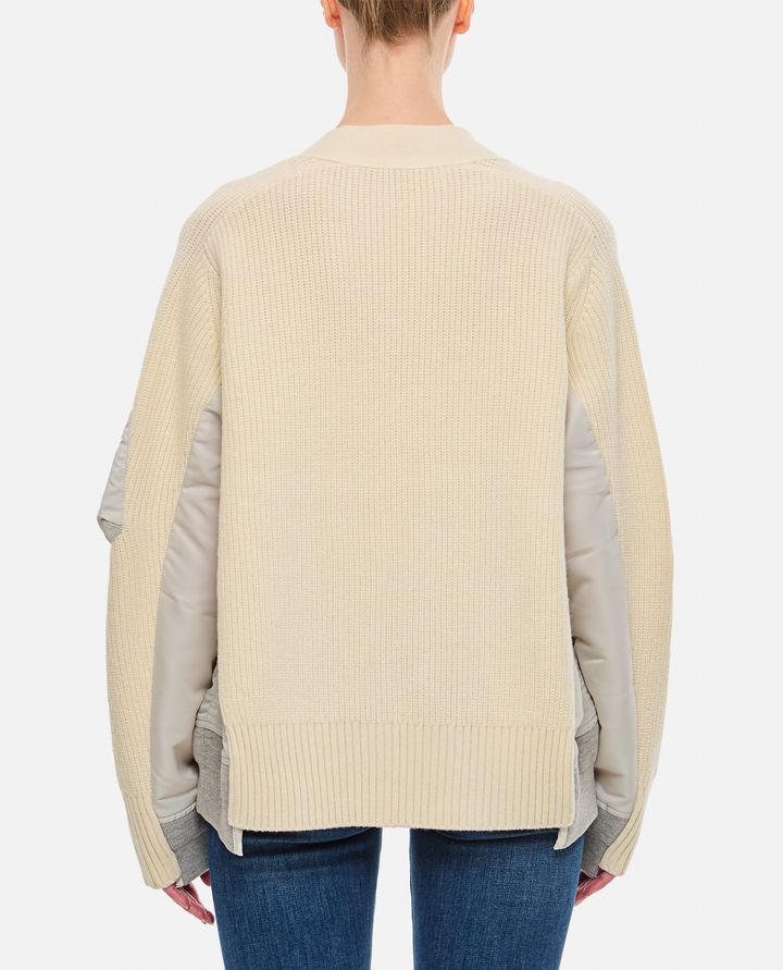 Sacai MCARDIGAN IN LANA E TWILL DI NYLON Offerta settimanale