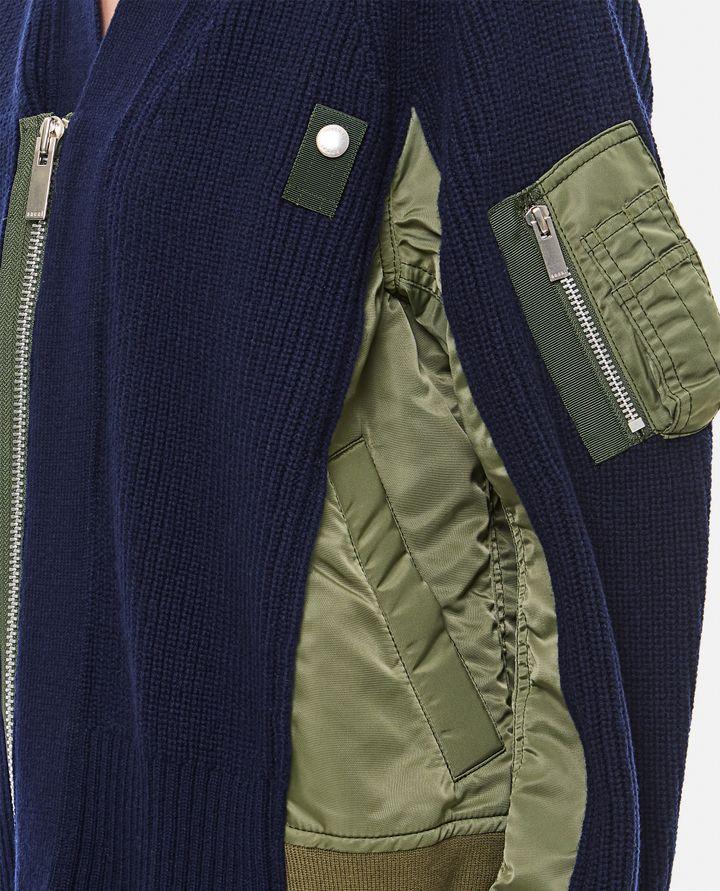 Sacai CARDIGAN IN LANA E TWILL DI NYLON Ultimi due giorni