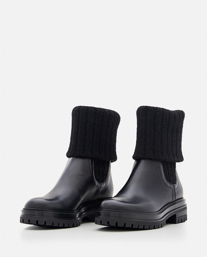 Gianvito Rossi STIVALETTI IN PELLE E MAGLIA Negozi Online