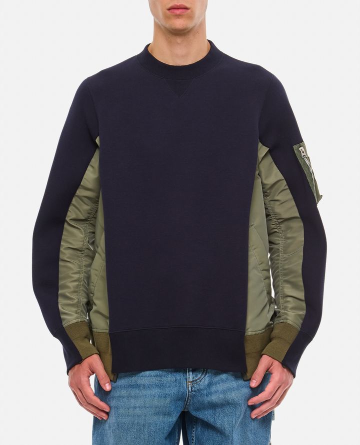 Sacai FELPA GIROCOLLO COTONE E NYLON Vendita Calda