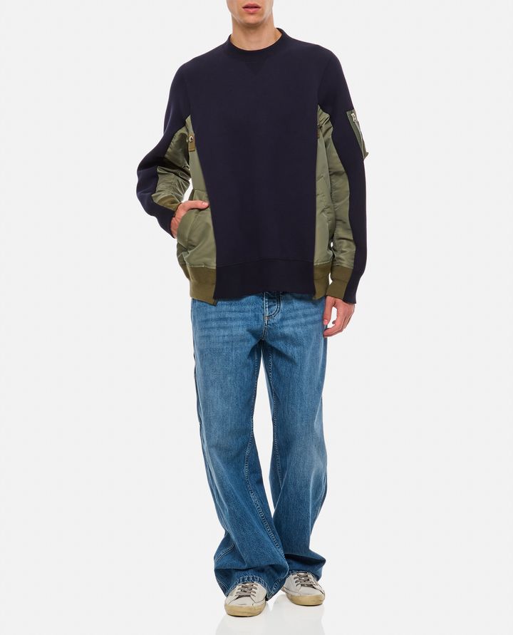 Sacai FELPA GIROCOLLO COTONE E NYLON Vendita Calda