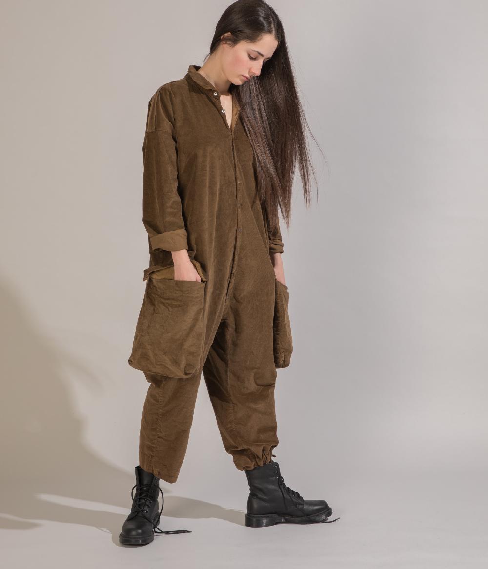 Album Di Famiglia art. 20W6084 CORDUROY CARGO JUMPSUIT Spedizione Gratuita
