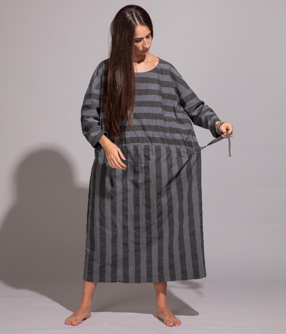Album Di Famiglia art. 20S#31_90 LONG STRIPED DRESS Vendita Calda