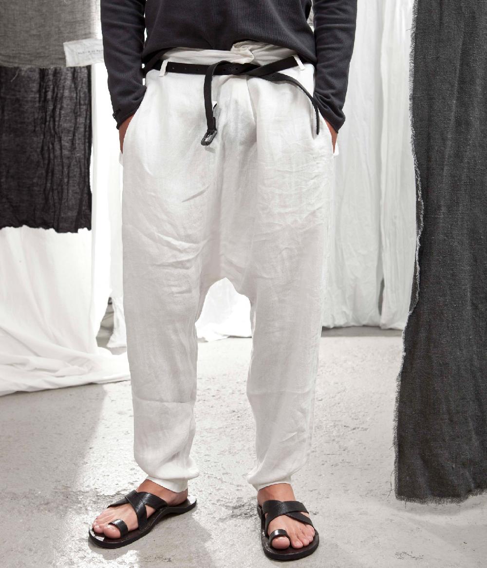 Album Di Famiglia art. 15S23_100 PANTALONE INCROCIO LINO Nuova