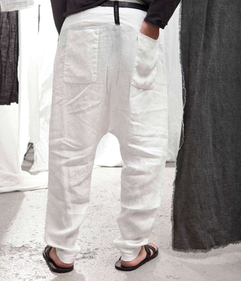Album Di Famiglia art. 15S23_100 PANTALONE INCROCIO LINO Nuova